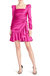 Ruched Hammered Satin Mini Dress - Orchid Pink