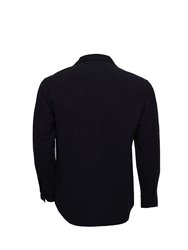 Linen Button Down Long Sleeve Shirt - Black