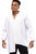 Linen Mandarin Neck 3/4 Sleeve Button Down Asymmetric  Shirt - White - White