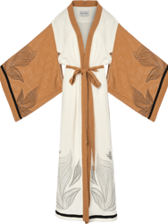 Sanchi Kimono - White/Sand Beige
