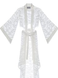 Sevilla White Transparent Kimono Dress - White