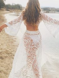 Sevilla White Transparent Kimono Dress