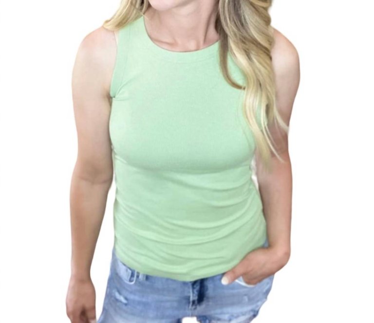 Forever Ribbed Tank Top In Fair Green - Fair Green