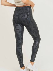 Holographic Microdot Foil High Waist Legging