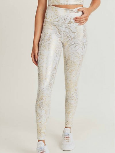 Mono B Clothing Print High-Waisted Legging In Gold Snakeskin product