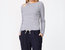 Asymmetric Long Sleeve Top In Grey