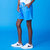 Flared Sweat Short In Cerulean