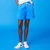 Flared Sweat Short In Cerulean - Cerulean