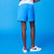 Flared Sweat Short In Cerulean