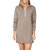 Half Zip Sweatshirt Dress In Dusty Olive - Dusty Olive