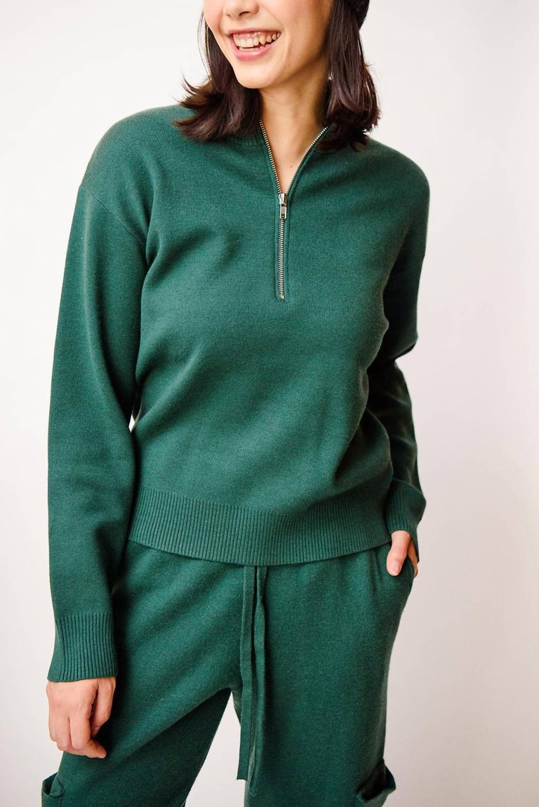 Half-Zip Sweatshirt In Green