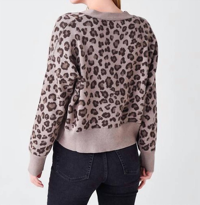 Leopard Oversized Cardigan In Grey