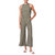 Linen Racer Jumpsuit In Army - Army