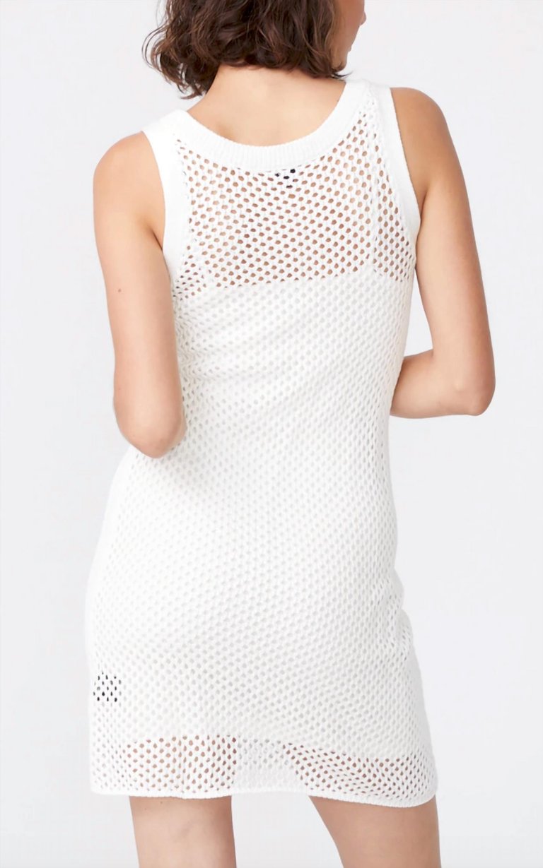 Open Knit Double Layer Dress In Ivory