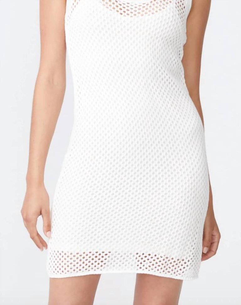 Open Knit Double Layer Dress In Ivory - Ivory