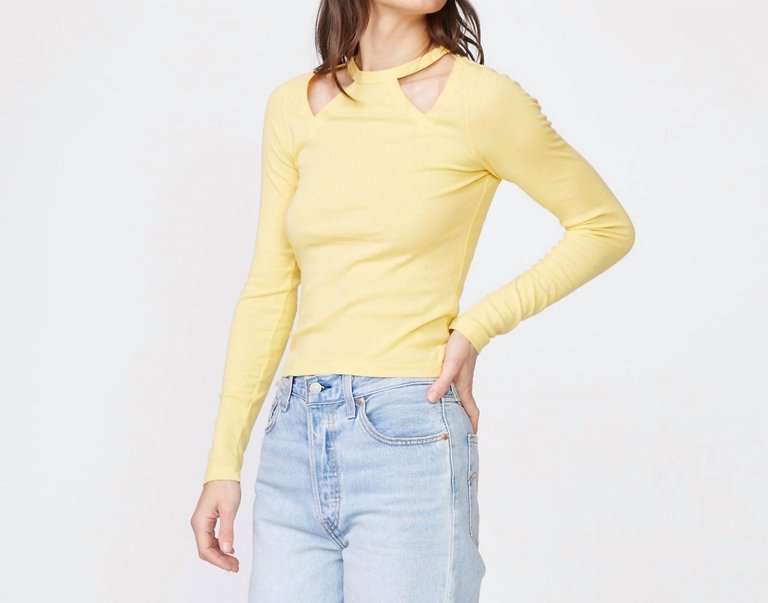 Rib Cut Out Top In Sunny Side - Sunny Side