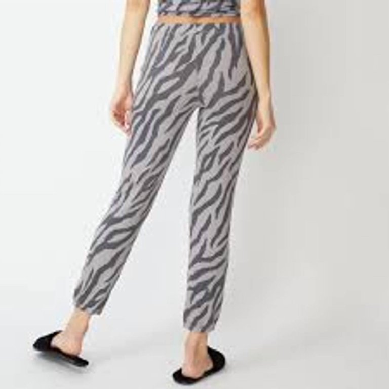 Zebra Jogger Sweatpants In Grey Combo