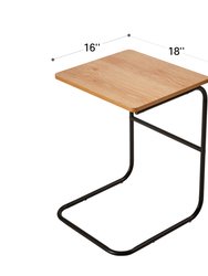 Querencia 18"x16"x24" Side Table With Acacia Top And Steel Base