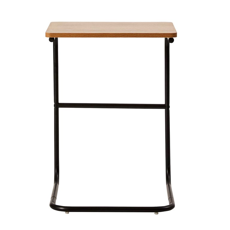 Querencia 18"x16"x24" Side Table With Acacia Top And Steel Base - Acacia Top