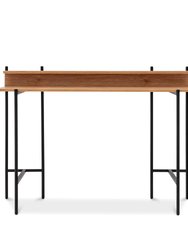 Querencia 34"H Study / Writing Desk With Acacia Top And Steel Legs - Acacia