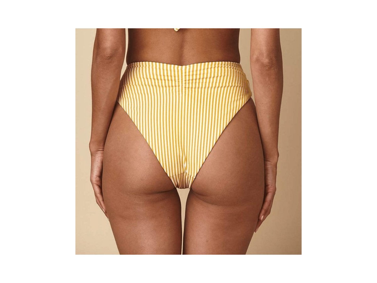 Montce Canary Stripe Paula Tie-Up Bikini Bottom