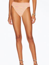 Tamarindo Binded High-Leg Bikini Bottom - Neon Stripe