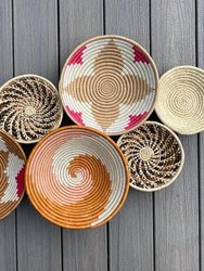 Assorted Set of 6 African Baskets 7.5”-12” Wall Baskets Set