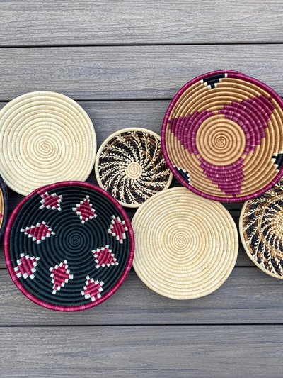 Moon Natural Home Decor Moon’s Assorted Set of 7 African Baskets 7.5”-12” Wall Baskets Set product