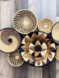Moon’s Assorted Set of 7 African Baskets 7.5”-12” Wall Baskets Set