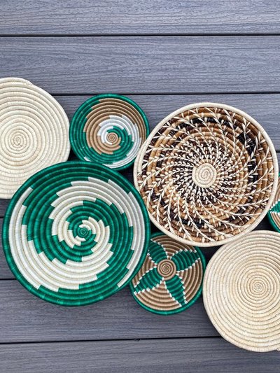 Moon Natural Home Decor Moon’s Assorted Set of 8 African Baskets 7.5”-12” Wall Baskets Set product
