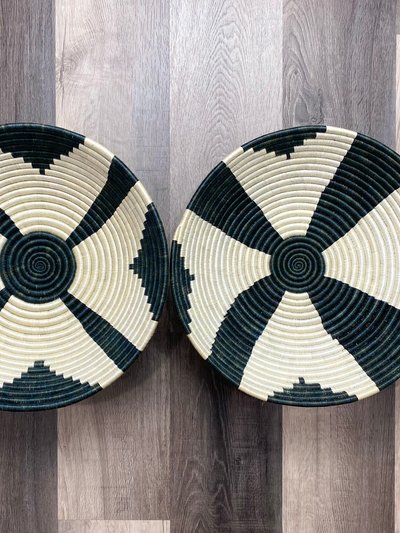Moon Natural Home Decor Moon’s Set of 3 African Baskets 12" Wall Baskets Set product