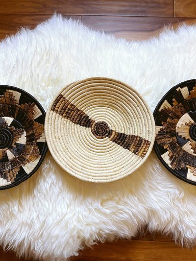 Moon Natural Home Decor Moon’s Set of 3 African Baskets 12” Wall Baskets Set product