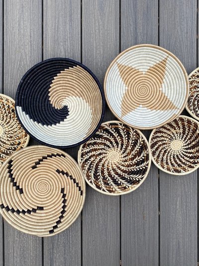 Moon Natural Home Decor Moon’s Unique Set of 7 African Baskets 7.5”-12” Wall Baskets Set product