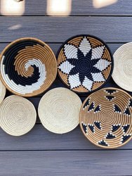 Moon’s Unique Set of 9 African Baskets 7.5"-12" Wall Baskets Set