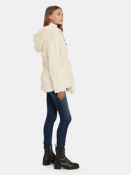 Faux Shearling Zip Up Hooded Jacket