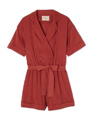 Notched Collar Romper