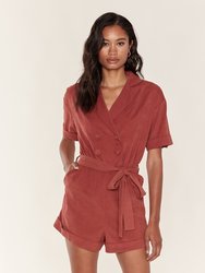 Notched Collar Romper