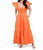 Piper Ruffle Midi Dress In Orange - Orange