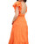 Piper Ruffle Midi Dress In Orange