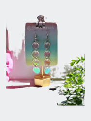 Circle Dot Earrings- Petite Minimalist Lasercut Iridescent Reflective Rainbow Holo Dangle Hanging Festival Rave Party Wear Burning Man