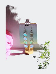 Circle Dot Earrings- Petite Minimalist Lasercut Iridescent Reflective Rainbow Holo Dangle Hanging Festival Rave Party Wear Burning Man
