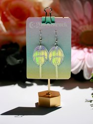 Horseshoe Crab Earrings -  Aquatic Marine Life Xiphosura Chelicerates Scientific Creature Nature Iridescent Reflective Rainbow Dangle