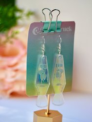 Lava Lamp Earrings - Plasma Groovy Far Out Hippie Retro Nostalgic Mod 70s 80s 90s Fantasy Swanky Iridescent Lasercut Reflective Unique