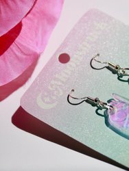 Phone Earrings - Cell GSM T9 Snake Game Mobile Phone Retro Vintage Tech 5110 Nostalgic 90s Iridescent Lasercut Reflective Holographic