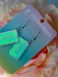 Tape Cassette Earrings - Iridescent