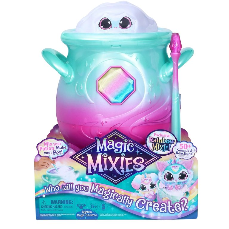 Magic Mixies Magical Misting Cauldron with Exclusive Interactive 8 inch Rainbow Plush Toy and 50+ Sounds