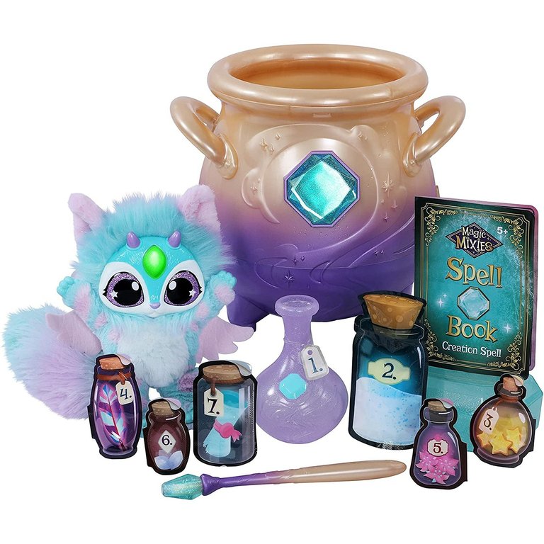 Magic Mixies Magical Misting Cauldron with Interactive 8 inch Blue Plush Toy and 50+ Sounds and Reactions