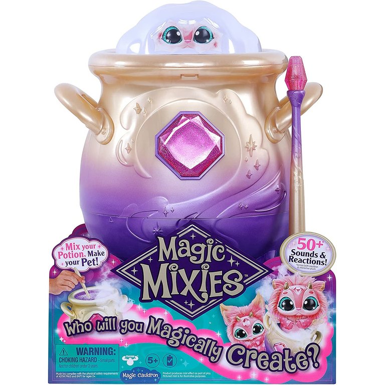 Magic Mixies Magical Misting Cauldron With Interactive 8" Pink Plush Toy and 50+ Sounds And Reactions