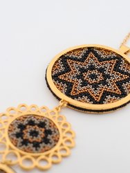 Mystical Weavings Large 4 Dreamcatchers Necklace, Plated In 24K Gold.