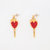 This Fruta Fruits Small Stawberry With Spear Earrings - Gold